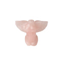 HZ Folk Crafts Healing Crystals Model Statue Natural Rose Quartz Angel Wing Model Body Sculptures