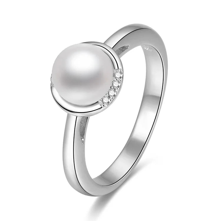 925 Sterling Silver Pearl Jewelry Suppliers Women Rings