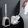 Bathroom No-Punching Wall-Mounted Toilet Brush Set2 in 1 Toilet Brush and Holder Set Toilet Bowl Cleaning Brush with Holder