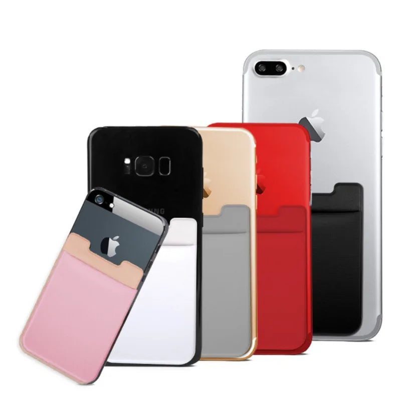 High-quality  RFID Credit ID Phone Back Stickers Silicone Credit Card Holder Mobile Phone Covers