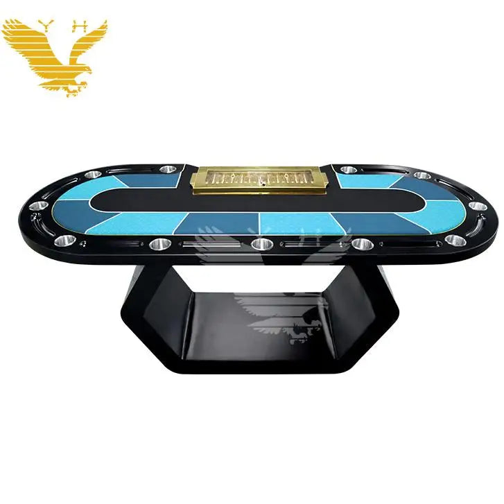 YH 102Inch Wholesale Professional Casino Poker Table LED Texas Poker Tables Custom Gambling Table