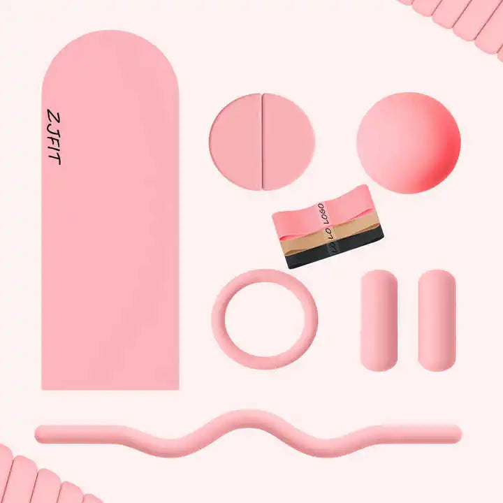 Silicone Dumbbell Home Gym Fitness Set Yoga Pilates Accessories Yoga Ball Beam Power Ring Yoga Mat