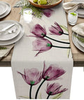New Arrival Table Decoration Printed Table Runners Linen Flower Floral Table Runner