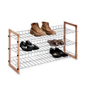 High Quality China Supplier Assemble Organizer 3 Tier Mesh Metal Shoes Rack Multifunctional Portable Shoes Organizer Shelf