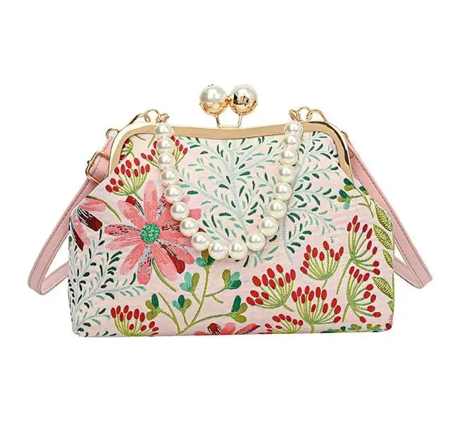 2025 NEW Flower Embroidery Pattern Crossbody Sling Bags Luxury Design Women's Saddle Bags Hand Bag for Women