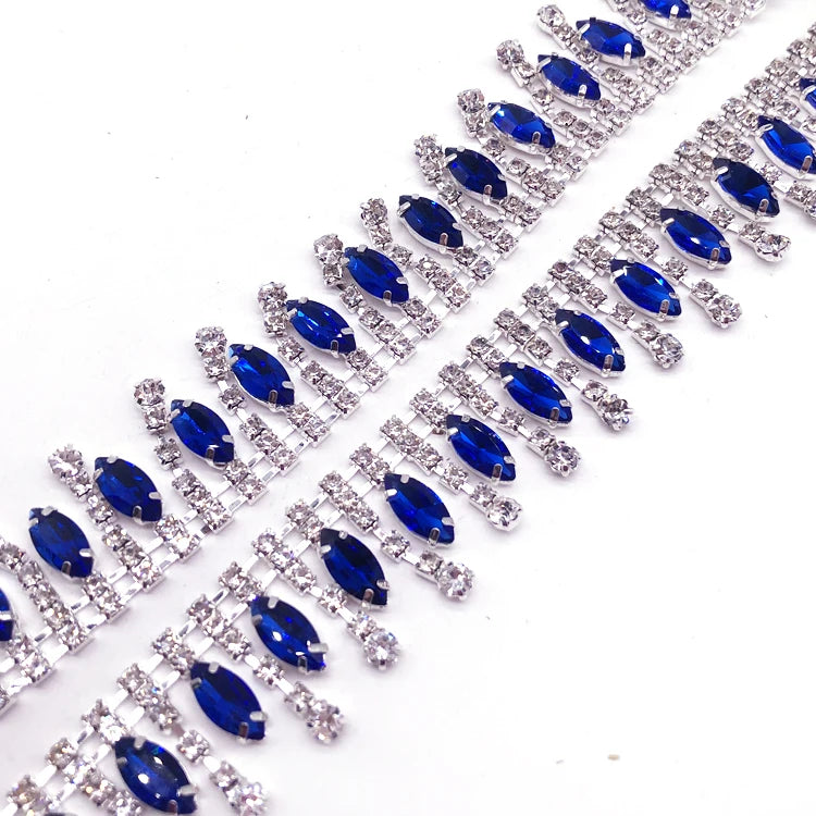 Cheap Costume Sewing Accessories Rhinestone Trimming Silver Crystal Fringe for Cloth Trim Decoration