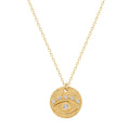 Nagosa Popurar 925 Sterling Silver Jewelry 18k Gold Vermeil Eye Coin Pendant Necklace for Women
