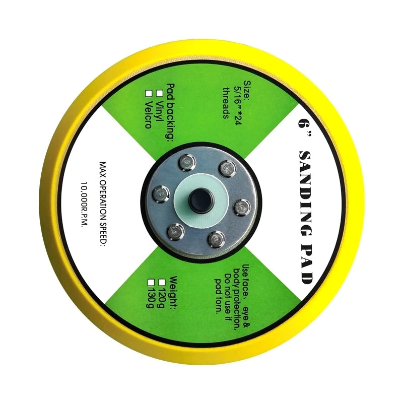 6 Inch M8 Sanding Pad for Power Air Sanders Backup Pad with Hole or Without Holes