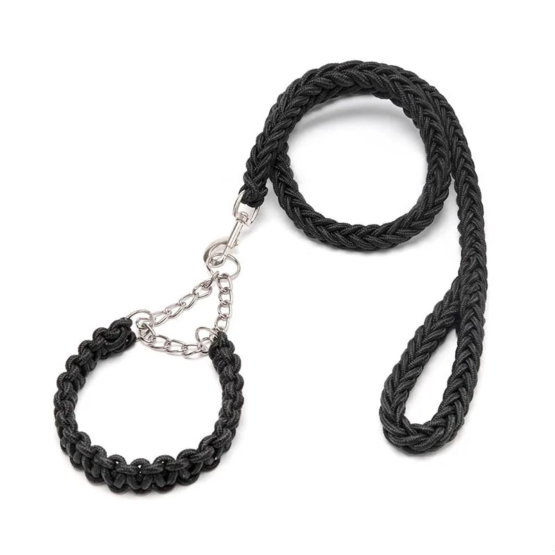 RM Wholesale Braided Dog Collars Dog Leashes Anti-collision Pet Traction Belts Eight-strand Nylon Traction Ropes