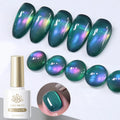 BORN PRETTY 10ml Sea Blue Crystal Cateye Magnetic Gel Double Light Glass Beads Cat Eye Gel Nail Polish Without HEMA and TPO
