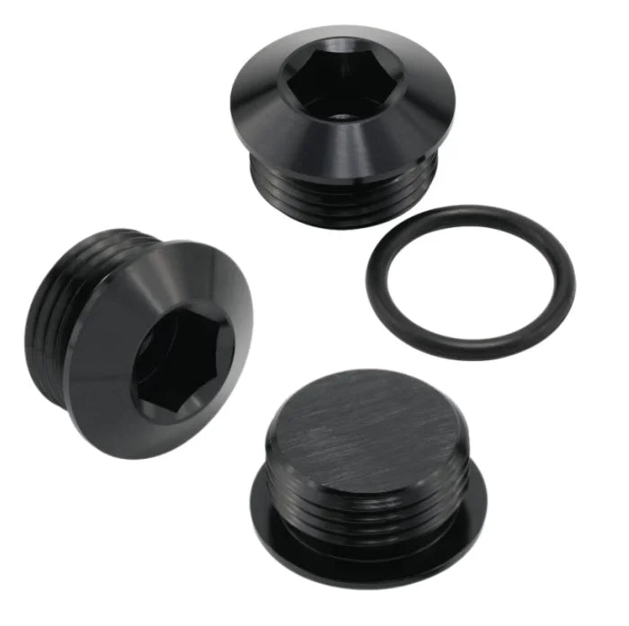 Haofa Black Anodized Billet Aluminum Hex Head Male Orb 4/6/8/10/12 an Plug ORB Port Plug With O Ring