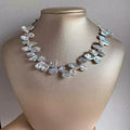 Fine Jewelry Large Petals Shape Freshwater Pearl Necklace Natural Irregular Keshi Pearl Beads for Women Jewelry Making