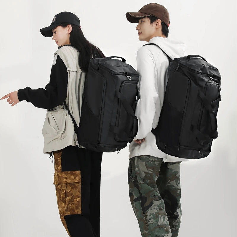 Custom Logo Waterproof Gym Bag Sports Duffel Bags Travel Weekender Backpack Bag with Shoes Compartment