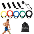 Wholesale 11-Piece Custom Heavy Duty Fitness Workout Elastic Exercise Bands TPE Resistance Tubes Set Handles Training Loop
