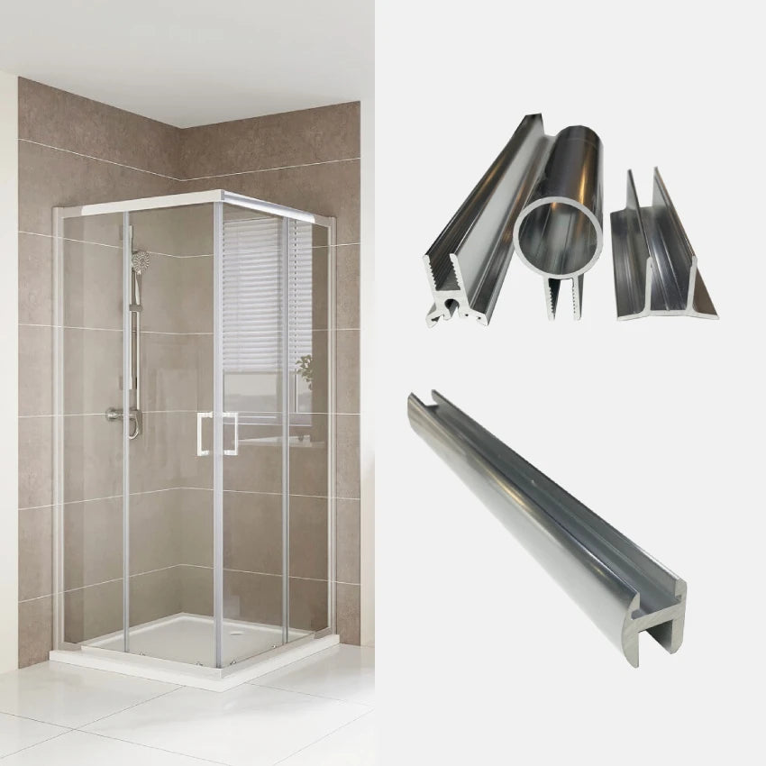 Customized Shower Enclosure Screen with Right-angle Aluminum Alloy Parts in Silver Color for Shower Enclosure Accessories