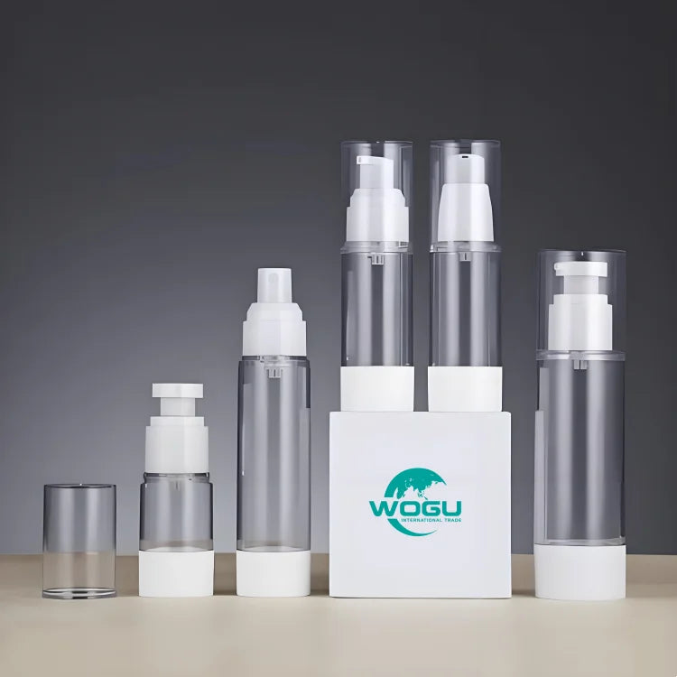 WOGU Empty Skincare Cosmetic Packaging Hair Oils Cream Container 30ml 50ml 80ml 100ml White Lotion Serum Airless Pump Bottle