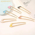 Chinese Style New Design Simple Woman Alloy U Shape Hairpins for Thin Hair Vintage Elegance Metal Hairpin Stick Accessories