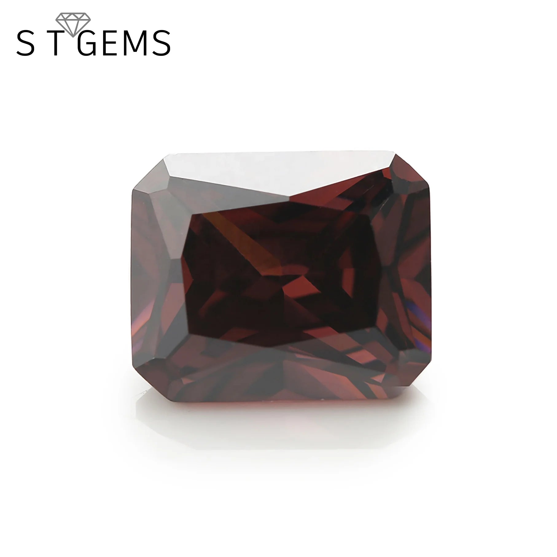 Luxury Loose CZ Stone Rectangle Chamfer Cut Brown Cubic Zirconia for Jewelry Making