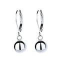 Daily Jewelry Round Ball Dangle Earrings in Real Silver 925 Simple Drop Earrings for Women