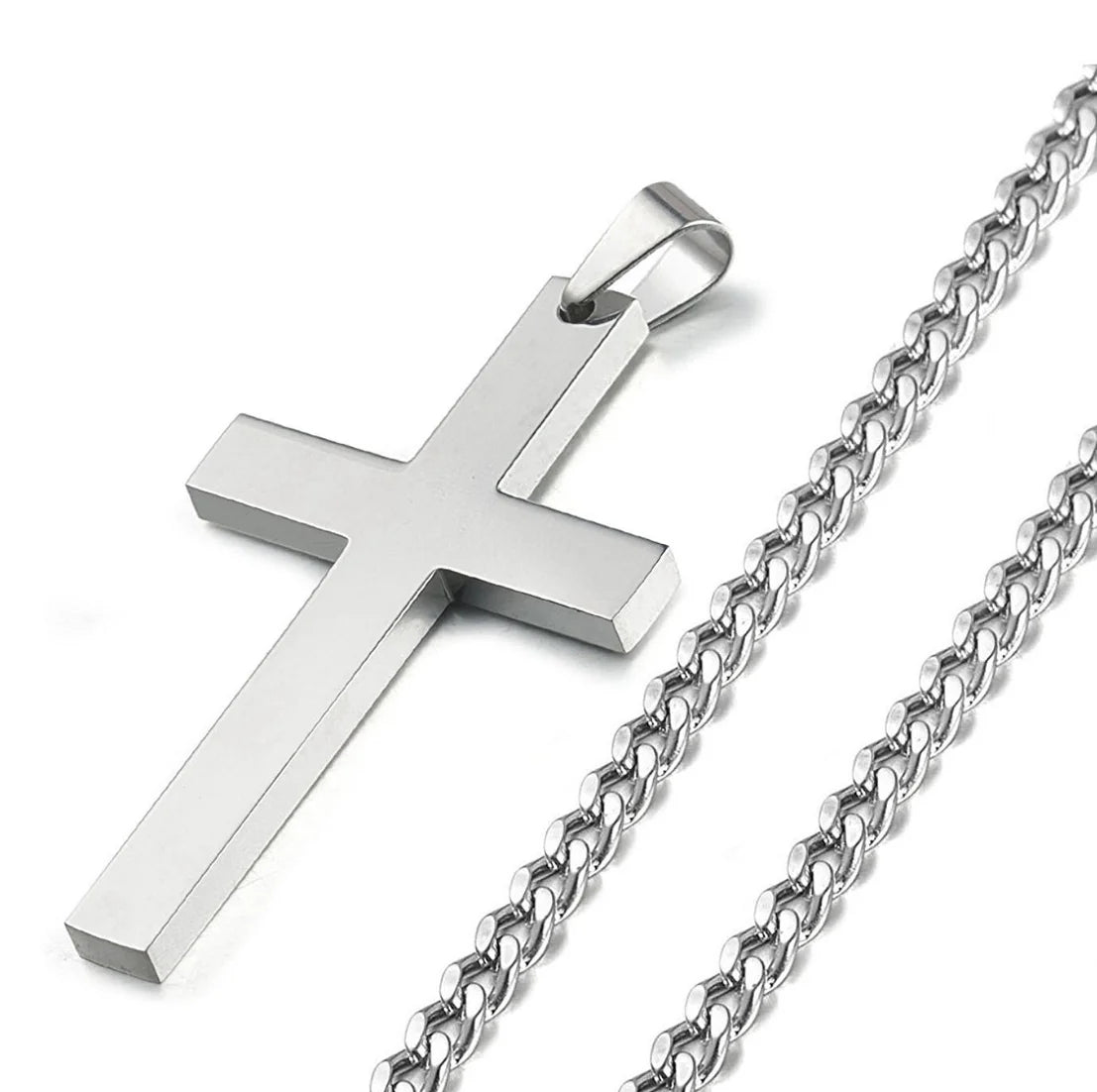 Customized Stainless Steel Cross Pendant with Bible Verses DIY Laser Engraved Necklace Factory Direct Silver Charm Pendants MegaBDM
