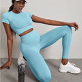 Women Seamless Ribbed Yoga 2 Piece Set Organic Gym Clothing