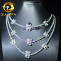 Moissanite Diamond 3mm Moissanite Tennis Chain 925 Sterling Silver Hip Hop Tennis Necklace With Bear for Women Mens