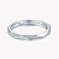 925 Sterling Silver Geometric Polygon CZ Diamond Women Simple Fashion Zircon Stacked Finger Ring