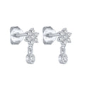 Fashion Jewelry 925 Sterling Silver Gold Plated Flower Zircon Stud Earrings for Women-Anniversary & Party Occasions