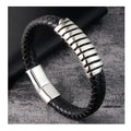 Wholesale Jewelry Genuine Leather Wrap Bangle Men Bracelet 19cm 21mm Male Stainless Steel Magnetic Clasp Wrist Band Bracelet