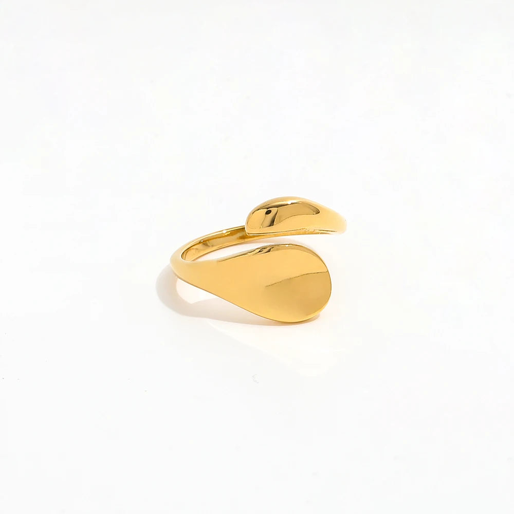 Fenny 18K Gold Plated Wholesale Fashion Simple Personality Fashion Irregular Stainless Steel Finger Ring Trendy for Women
