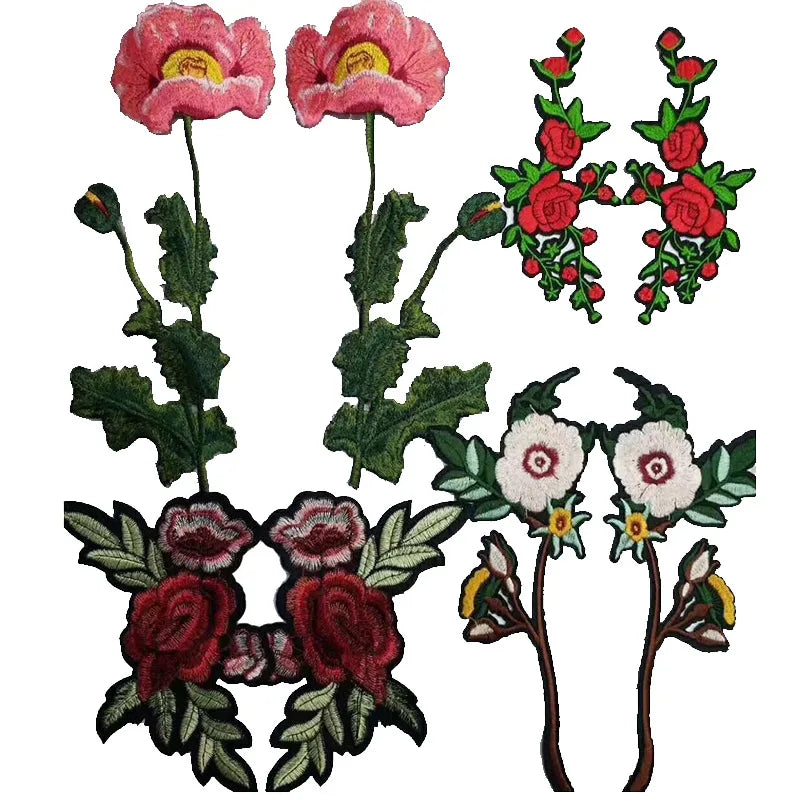 Dongguan Factory 3d Flower Embroidery Fabric Patches for Garment Decoration