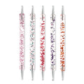 Glitters Painting Drawing Brush Pen 2 Way Nail Art 5pcs Double End Nail Art Dotting Pencil Set