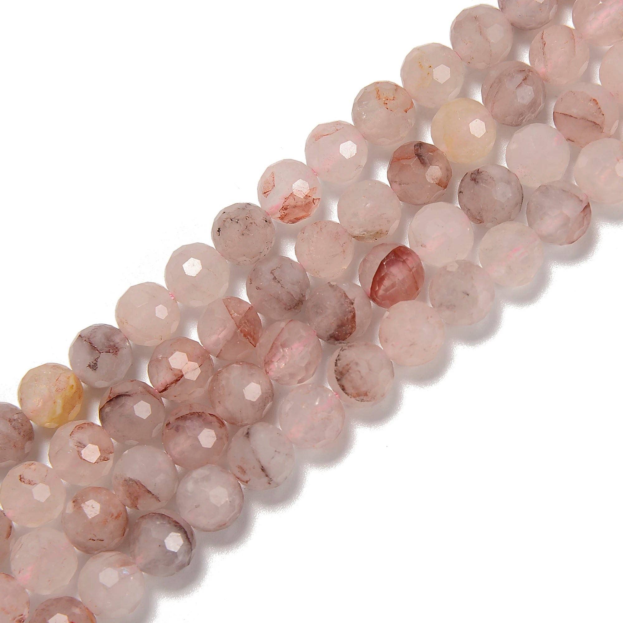 Loose Hard Cut Faceted Round Natural Gemstone Beads Wholesale Strands Red Quartz Crystal Beads for Jewelry Making 6mm 8mm 10mm