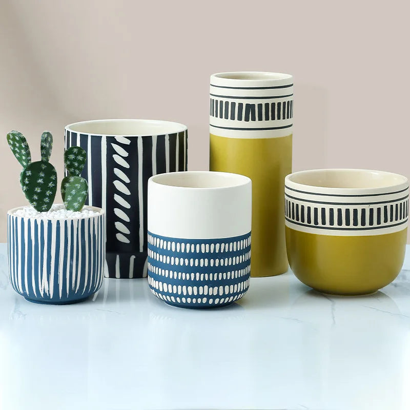 INS High Appearance Level Color Ceramic Vase Home Gardening Ceramic Flower Pot
