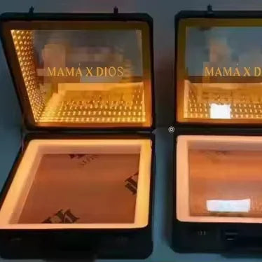 Custom Logo LED Lighted Mirror Beef Suitcase Meat Carrier Box Steak Briefcase Glorifier Display Case for Miami Beach Steakhouse