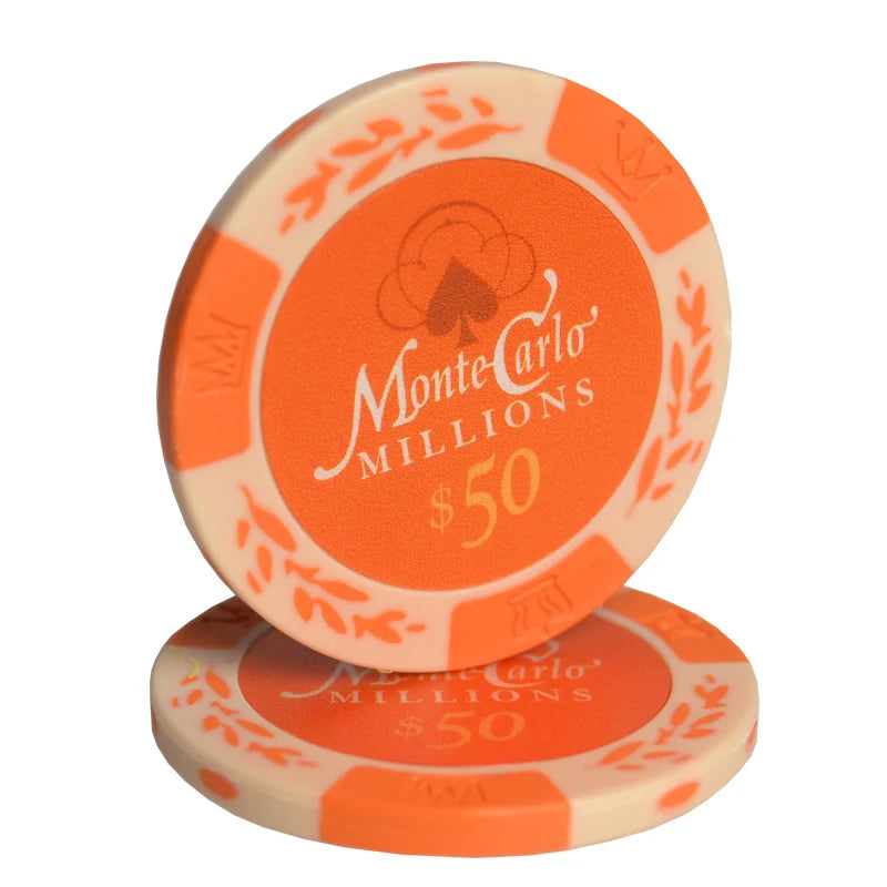 Hot Sale Clay Poker Chips for Gambling Cheap Custom Poker Chips Blank Printed Chips Poker Set Monte Carlo for Casino Sublimation