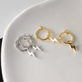 Small Lightning Shape Cute Earings 18K Gold Plated 925 Sterling Silver Hoops Earrings Fine Jewelry for Women
