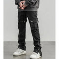 Custom Label Trousers for Men Drop Ship Men Street Wear Stock Nylon Pantaloon Cargo Pants With Zipper Pockets