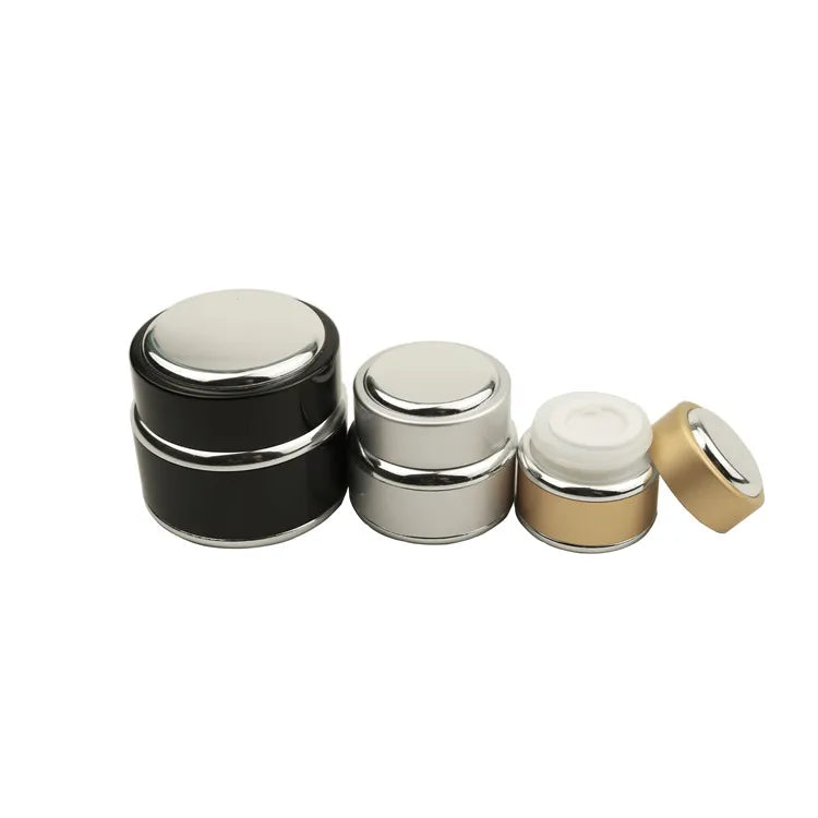 Luxury Customized 30g Opal Glass Jar with Golden Alumina Coating for Skin Care Cream and Serum