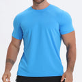 100% Polyester T Shirt Men Gym Short Sleeve Blank Compression Shirts Men Quick Dry Mesh Sport Shirt