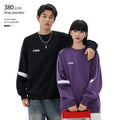 Drop Shoulder Unisex 380 Gsm Plus Size Splicing Sleeves Oversized Pullover Custom Logo Men's Crewneck Autumn Sweatshirt Cotton