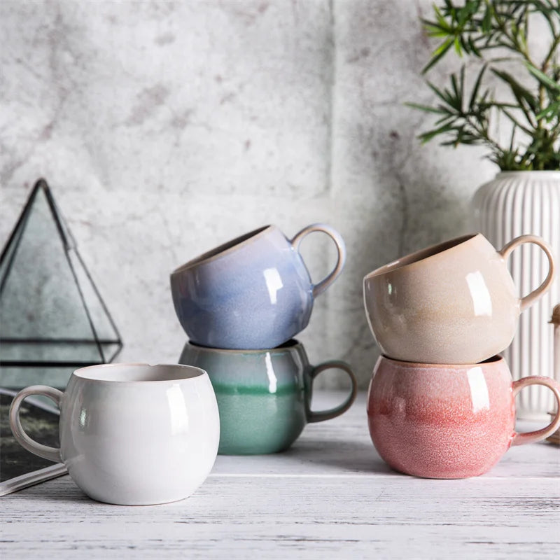 Hot Sale Nordic Kiln Glazed Ceramic Coffee Mug Large Capacity Breakfast Milk Cereal Cup for Gift