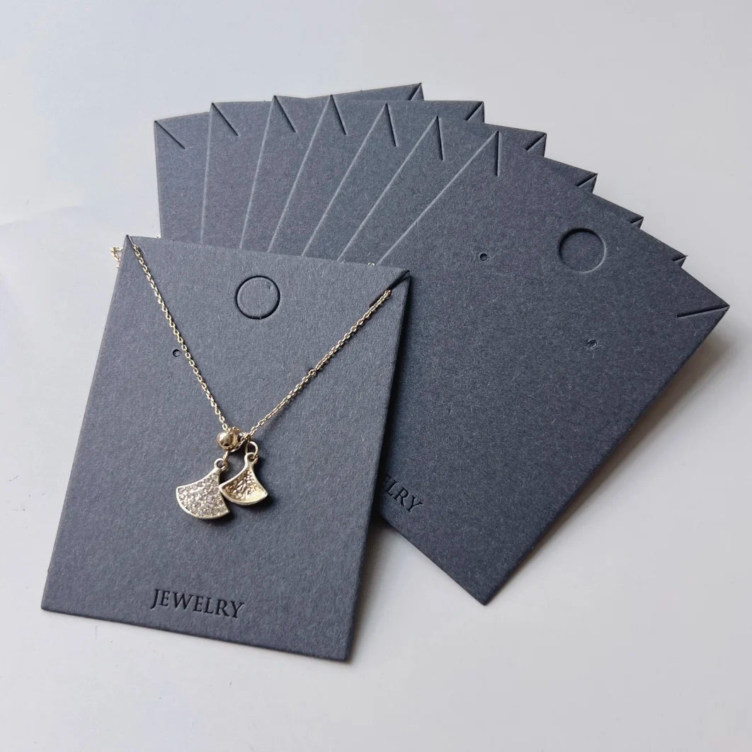 Black Stamping Logo Printing Black Cardboard Necklace Card with Hole