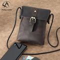 Andong Leather Crossbody Bag for Men Genuine Cow Leather Shoulder Sling Bag Fashion Crazy Horse Leather Phone Bag