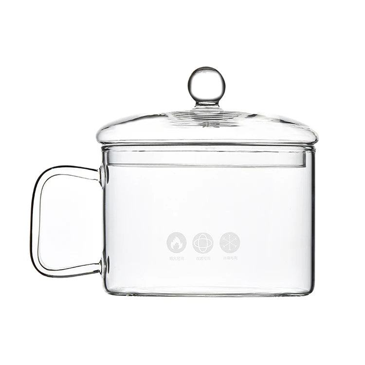 Wholesale 1000ml 1200ml Clear Borosilicate Glass Soup Pot W Ith Side Glass Handle