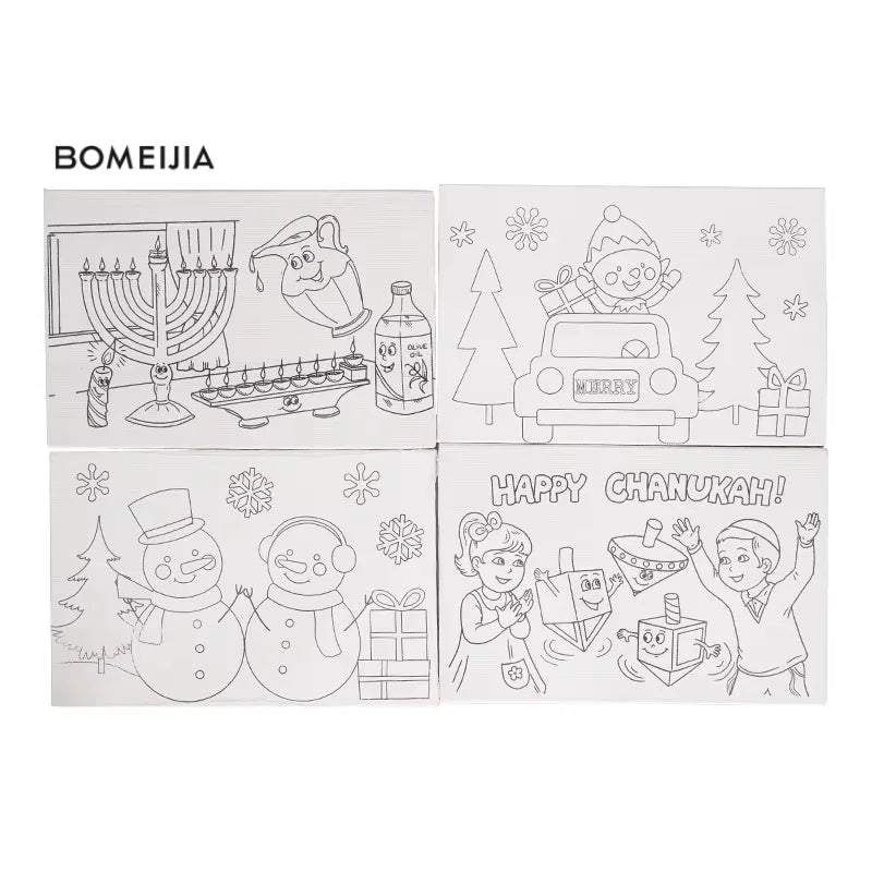 BOMEIJIA Children's DIY Hand Painted Oil Painting Frame (24*30cm) Cartoon Pattern Art Training Art