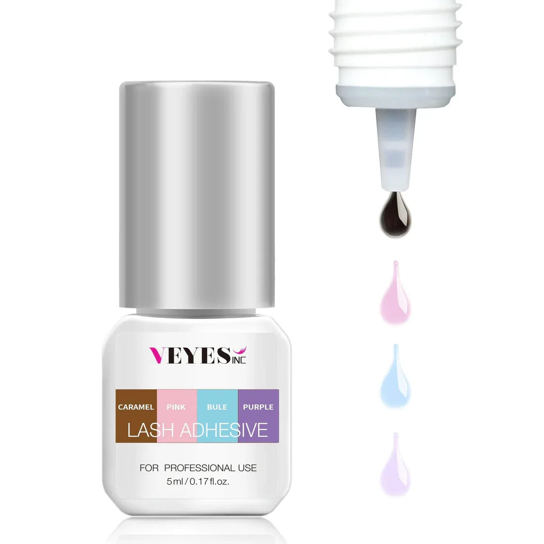 VEYES New Fashion Brown Eyelash Extension Glue Multi-Color Strong Viscosity Fast Drying Waterproof Vegan Lash Glue Custom Logo