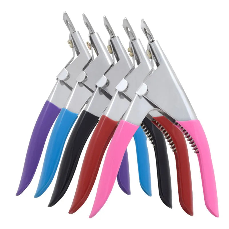 Stainless Steel U-shaped Nail Clipper Professional Nail Scissors Acrylic Gel False Nail Trimmer Edge Cut Beauty Tool
