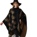 Women New Model Temperament Cloak Autumn and Winter Tassel Fashion Shawl Warm Knitted Wool Double Sided Shawl Cape Coat