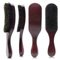 Beard Brush Boar Bristle for Men's Mustache Shaving Comb Massage Facial Hair Cleaning Brush Beech Long Handle